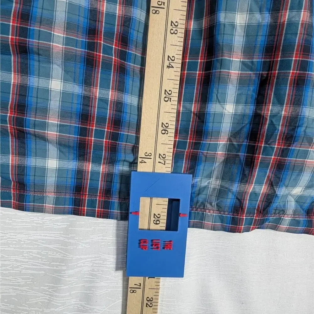 The North Face Casual Button Down Mens Size Large Blue Red Shirt Hiking Outdoors